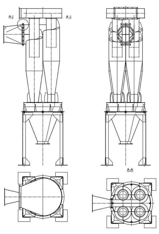 чертеж циклона У21-ББЦ в Чапаевске
